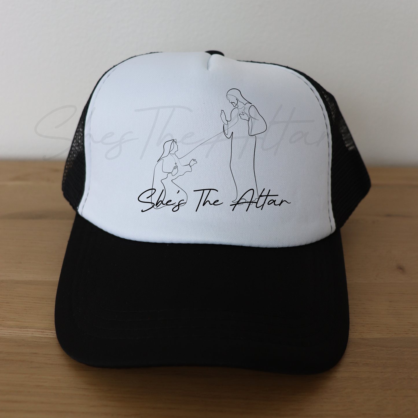 She's The Altar Sketch Trucker Hat