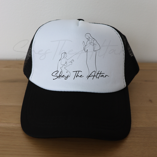 She's The Altar Sketch Trucker Hat